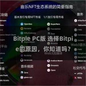 Bitpie PC版 选择Bitpie的原因，你知道吗？