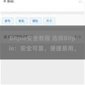 Bitpie安全教程 选择Bitpie：安全可靠，便捷易用。