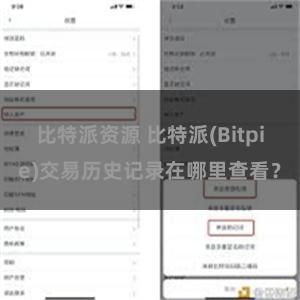 比特派资源 比特派(Bitpie)交易历史记录在哪里查看？