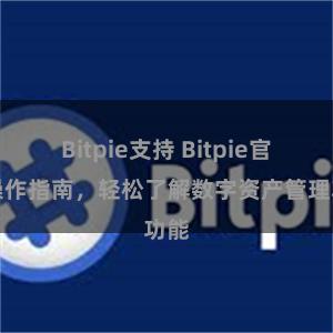 Bitpie支持 Bitpie官网操作指南，轻松了解数字资产管理功能
