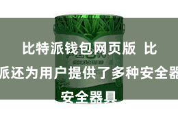 比特派钱包网页版  比特派还为用户提供了多种安全器具